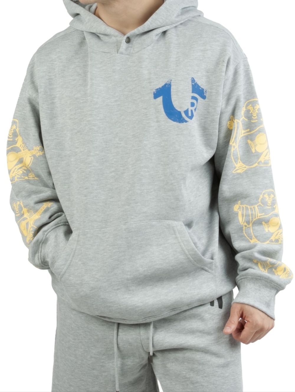 True Religion Men's Gray Utopia Logo  Hoodie